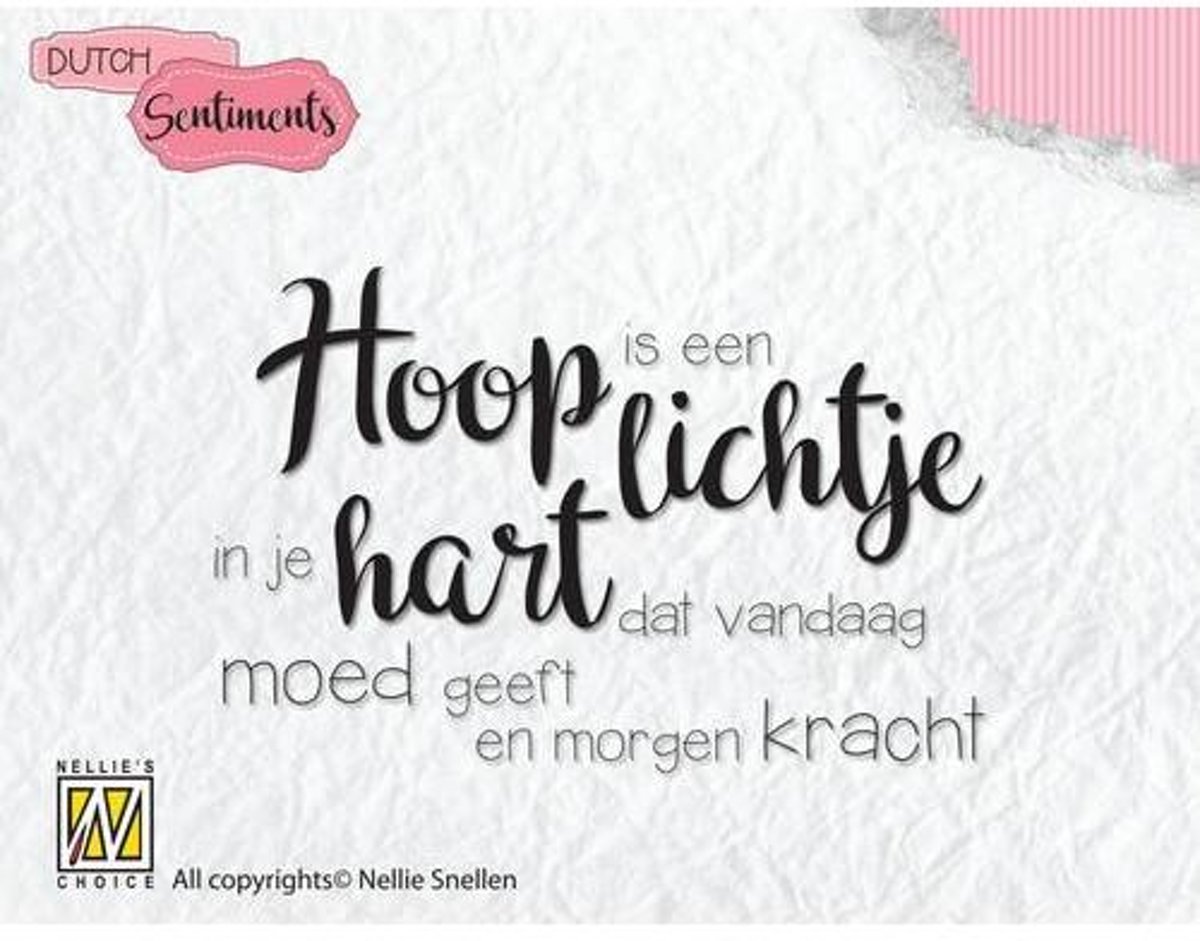 Nellies Choice Clearstempel Sentiments - Hoop is een lichtje (Nederlands) SENC009